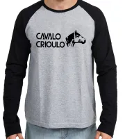 Camiseta manga longa Infantil ou Adulto cavalo Crioulo rio grande do sul gaucho - Foto 2