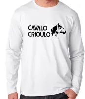 Camiseta manga longa Infantil ou Adulto cavalo Crioulo rio grande do sul gaucho - Foto 3