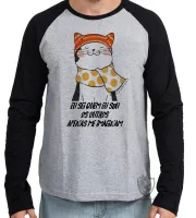 Camiseta manga longa Infantil ou Adulto Gatinho eu sei quem eu sou gato felino - Foto 2