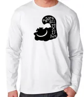 Camiseta manga longa Infantil ou Adulto gato Were all mad here gato cat preto black - Foto 3