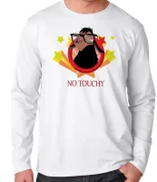 Camiseta manga longa Infantil ou Adulto Lhama No touchy não encoste - Foto 3