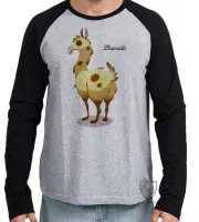 Camiseta manga longa Infantil ou Adulto Lhamastê lhama animal america - Foto 2