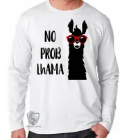Camiseta manga longa Infantil ou Adulto No problhama lhama problema - Foto 3