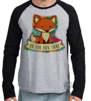 Camiseta manga longa Infantil ou Adulto oh for fox sake raposa cachorro dog - Foto 3