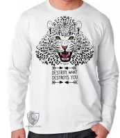 Camiseta manga longa Infantil ou Adulto Onça pintada tigre leão amazonia - Foto 3
