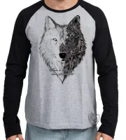 Camiseta manga longa Infantil ou Adulto Vence o lobo que você alimenta cão dog - Foto 2