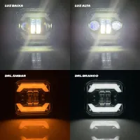 Farol de Embutir Milha LED 40W Spot - Angel Eyes + Seta + Fusível + Tictac - Par - Foto 3