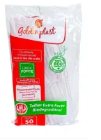 Faca Master Biodegradável Refeição Branca/Cristal GoldenPlast C/1000 - Foto 2