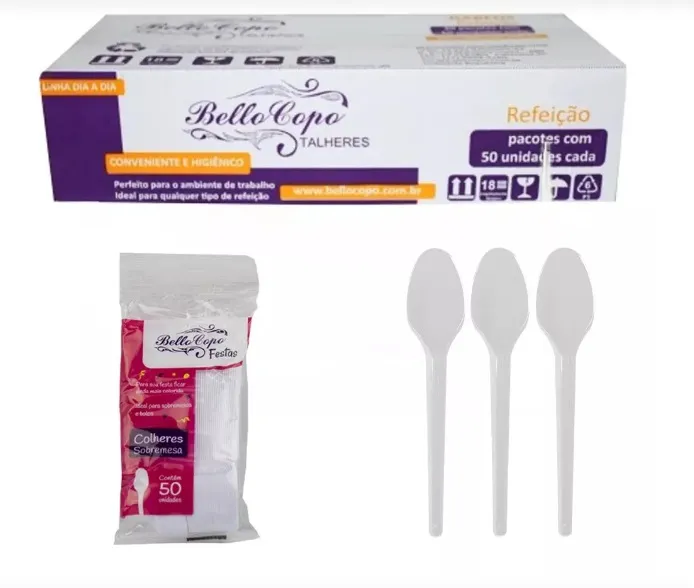 Colher Sobremesa Branca Bellocopo C/1000