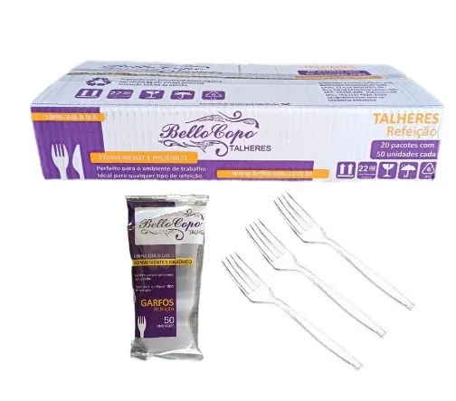 Garfo Refeição Branca/Cristal Bellocopo C/1000