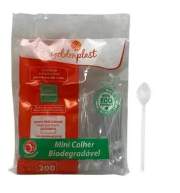 Mini Colher Cristal 8cm GoldenPlast 20X200un