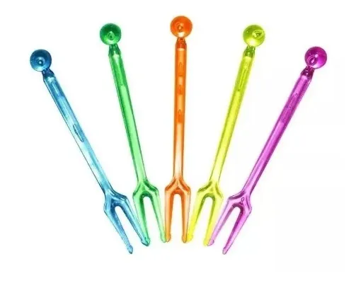 Espetinho Acrílico P/ Petisco Colorido Plastilânia 50X100un