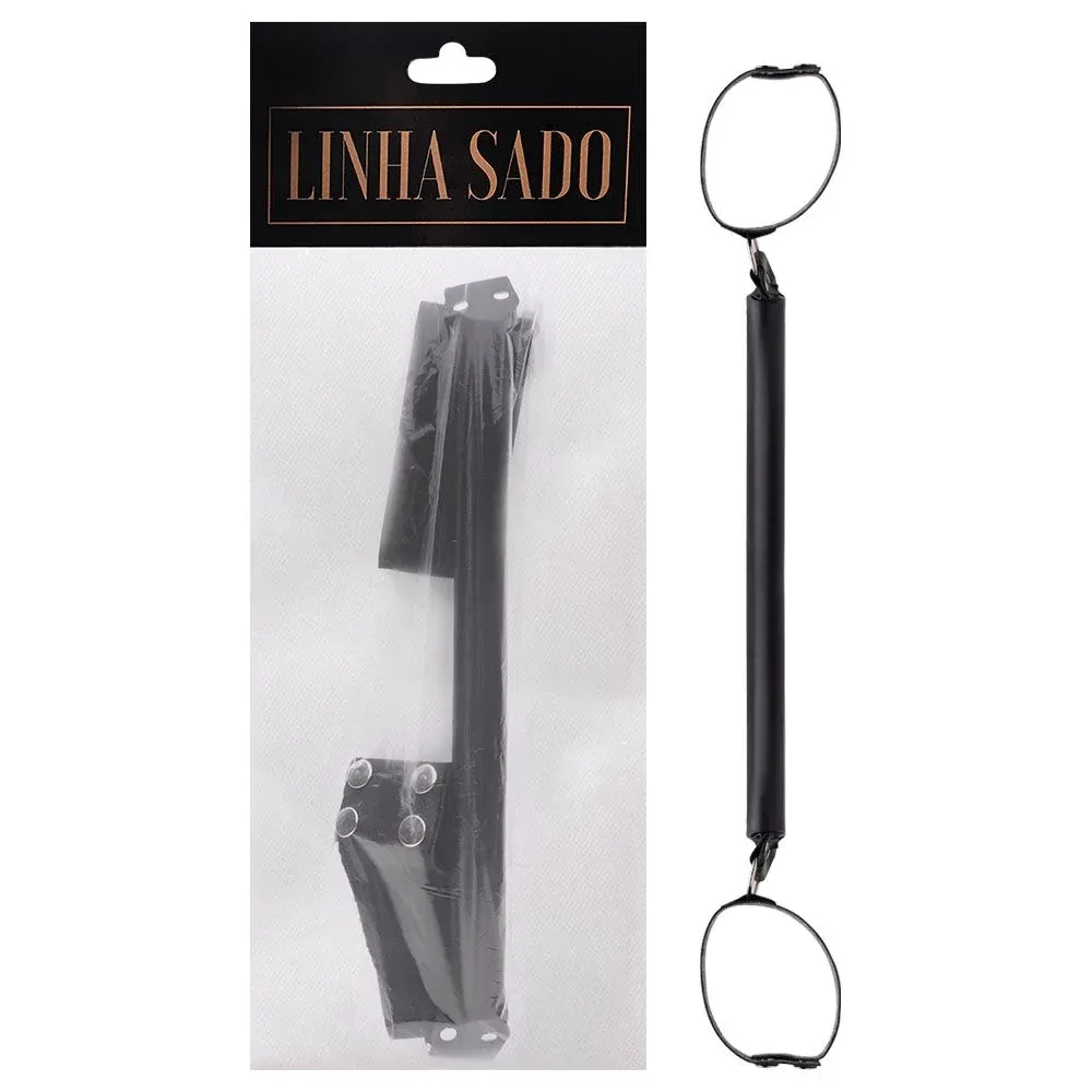 SEPARADOR DE BRAÇOS 35CM  REVESTIDO EM COURINO - PRETO.                                                                            LIBYSEXSHOP