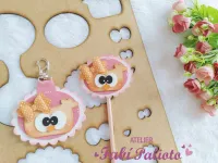 G1.608  Gabarito de Moldes  em MDF  Corujices da Mamãe - Chaveiro e Ponteira - Foto 2