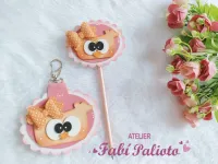 G1.608  Gabarito de Moldes  em MDF  Corujices da Mamãe - Chaveiro e Ponteira - Foto 3