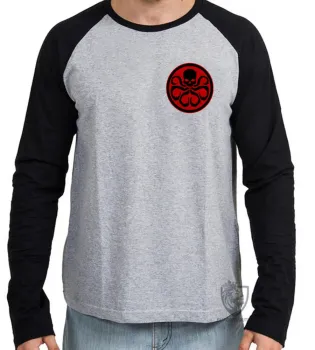 Camiseta manga longa Infantil ou Adulto Hydra Símbolo vingadores avengers - Foto 2