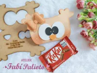  G1.609  Gabarito de Moldes  em MDF  Corujices da Mamãe - Porta Kit Kat