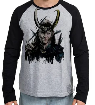 Camiseta manga longa Infantil ou Adulto loki vilão thor vingadores avengers - Foto 2