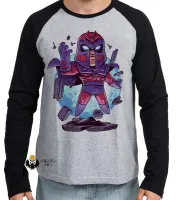 Camiseta manga longa Infantil ou Adulto Magneto x men vilão marvel xavier - Foto 2
