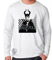Camiseta manga longa Infantil ou Adulto Malévola vilã disney bruxa - Foto 3