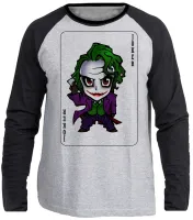 Camiseta manga longa Infantil ou Adulto CORINGA palhaço vilão batman - Foto 3