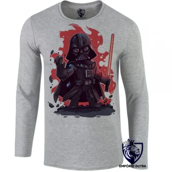 Camiseta manga longa Infantil ou Adulto darth vader vilão star wars