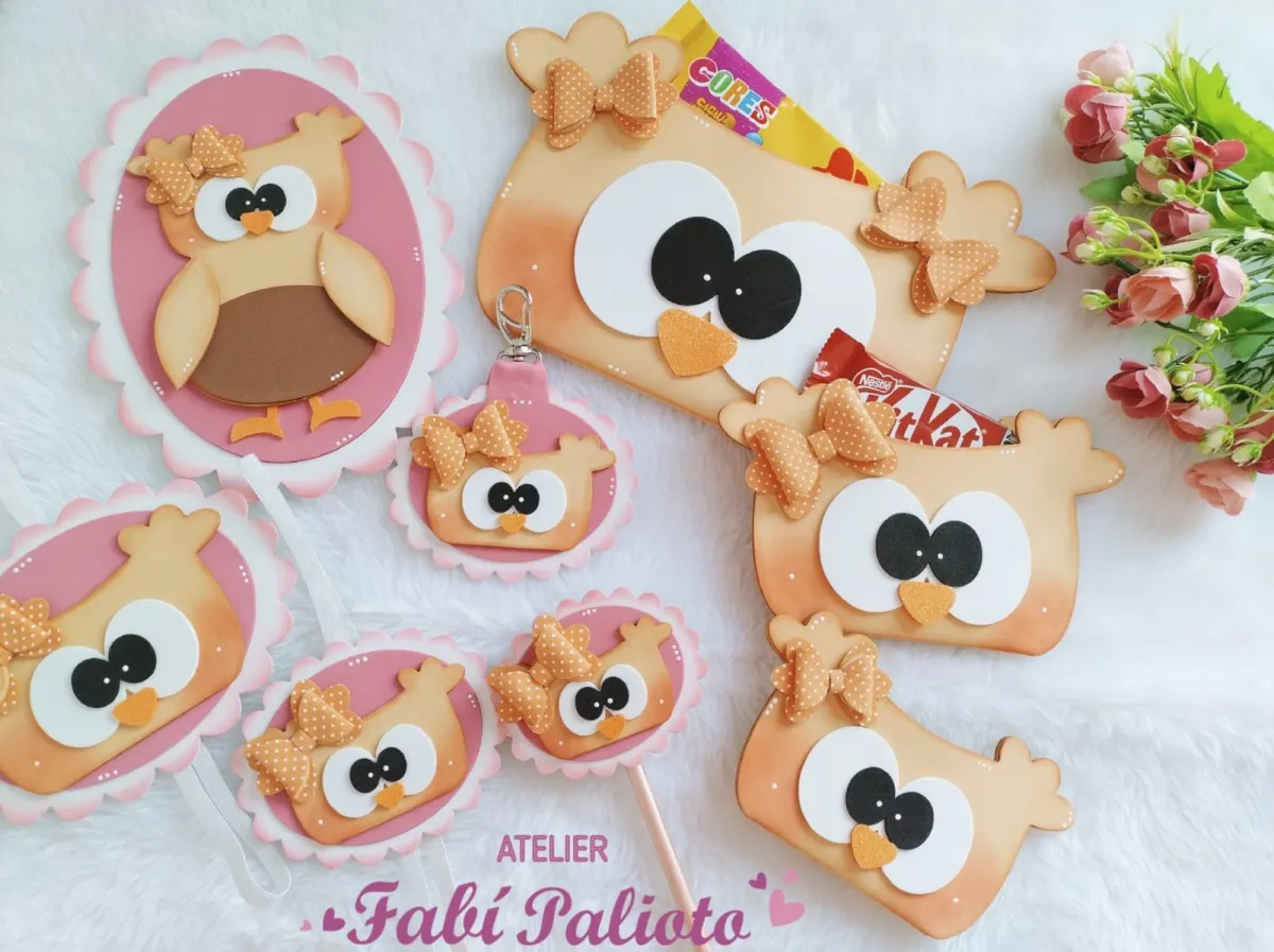 KIT21  Gabarito de Moldes  em MDF  Coleção Corujices da Mamãe 