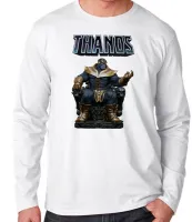 Camiseta manga longa Infantil ou Adulto thanos trono vingadores avengers marvel - Foto 3
