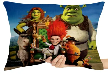 Capa de Almofada ou Travesseiro Shrek e Rumpelstiltskin