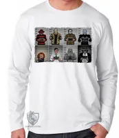 Camiseta manga longa Infantil ou Adulto vilão anos 80 preso jason chuck Freddy Krueger Massacre da Serra Elétrica Halloween hugo strange monstro lagoa negra - Foto 3