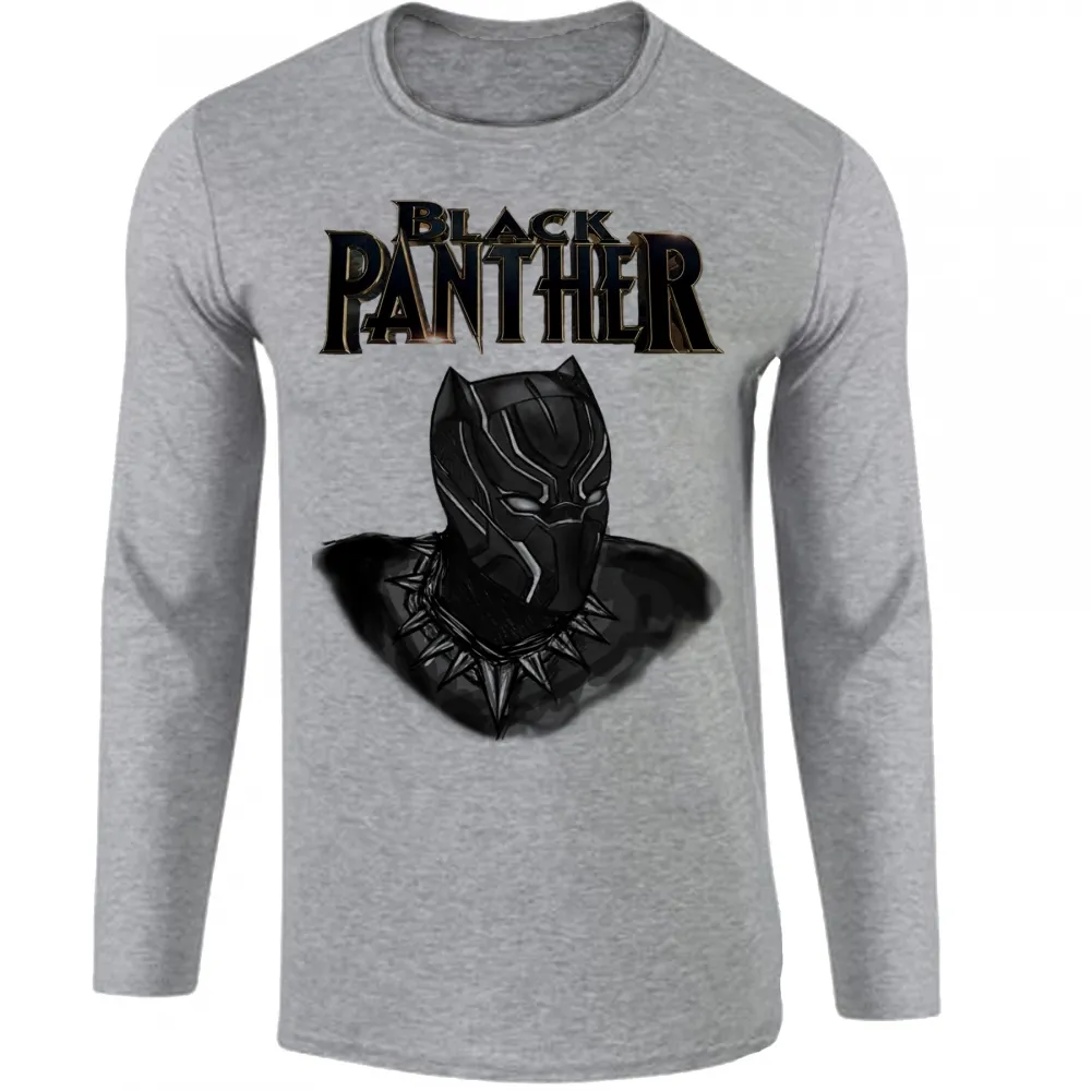 Camiseta manga longa Infantil ou Adulto black panter pantera negra avengers