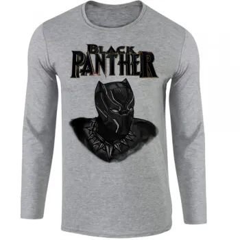 Camiseta manga longa Infantil ou Adulto black panter pantera negra avengers