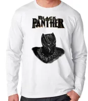 Camiseta manga longa Infantil ou Adulto black panter pantera negra avengers - Foto 2