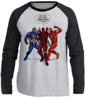Camiseta manga longa Infantil ou Adulto homen ferro capitão America Deadpool - Foto 3