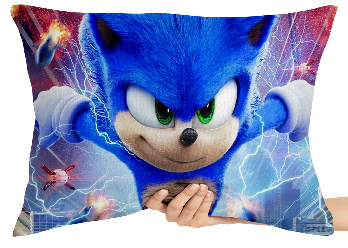 Capa de Almofada ou Travesseiro Sonic correndo