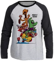 Camiseta manga longa Infantil ou Adulto Buraco de Minhoca vingadores super heróis - Foto 3