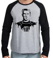 Camiseta manga longa Infantil ou Adulto Capitão América vingadores Steve Rogers - Foto 2