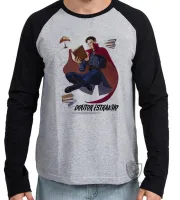 Camiseta manga longa Infantil ou Adulto Doutor Estranho voando strange marvel - Foto 2