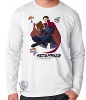 Camiseta manga longa Infantil ou Adulto Doutor Estranho voando strange marvel - Foto 3