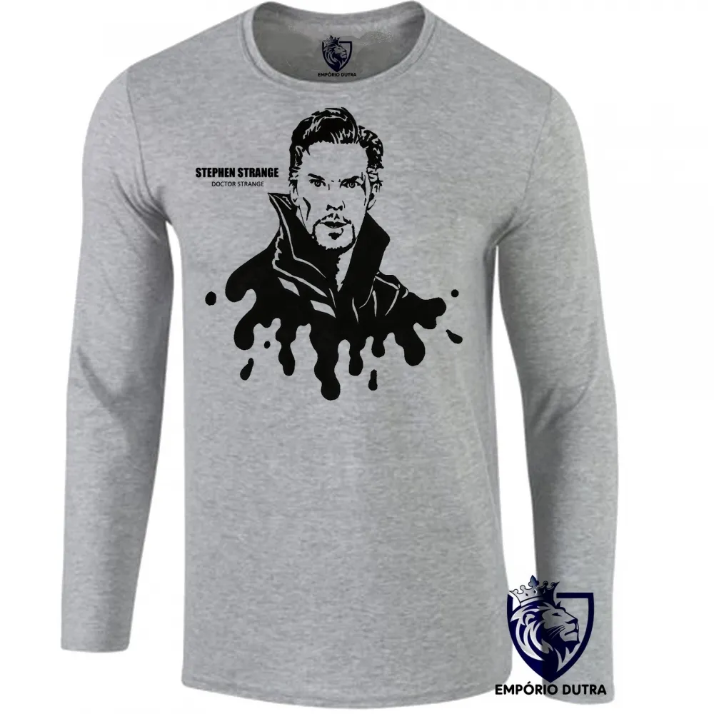 Camiseta manga longa Infantil ou Adulto Dr Estranho Vingadores avengers Imagem
