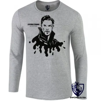 Camiseta manga longa Infantil ou Adulto Dr Estranho Vingadores avengers