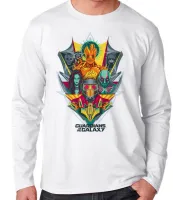 Camiseta manga longa Infantil ou Adulto Guardiões da Galáxia colorido - Foto 2