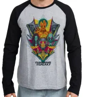 Camiseta manga longa Infantil ou Adulto Guardiões da Galáxia colorido - Foto 3