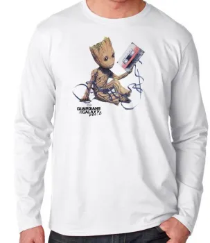 Camiseta manga longa Infantil ou Adulto Guardiões da Galáxia Groot fita - Foto 2