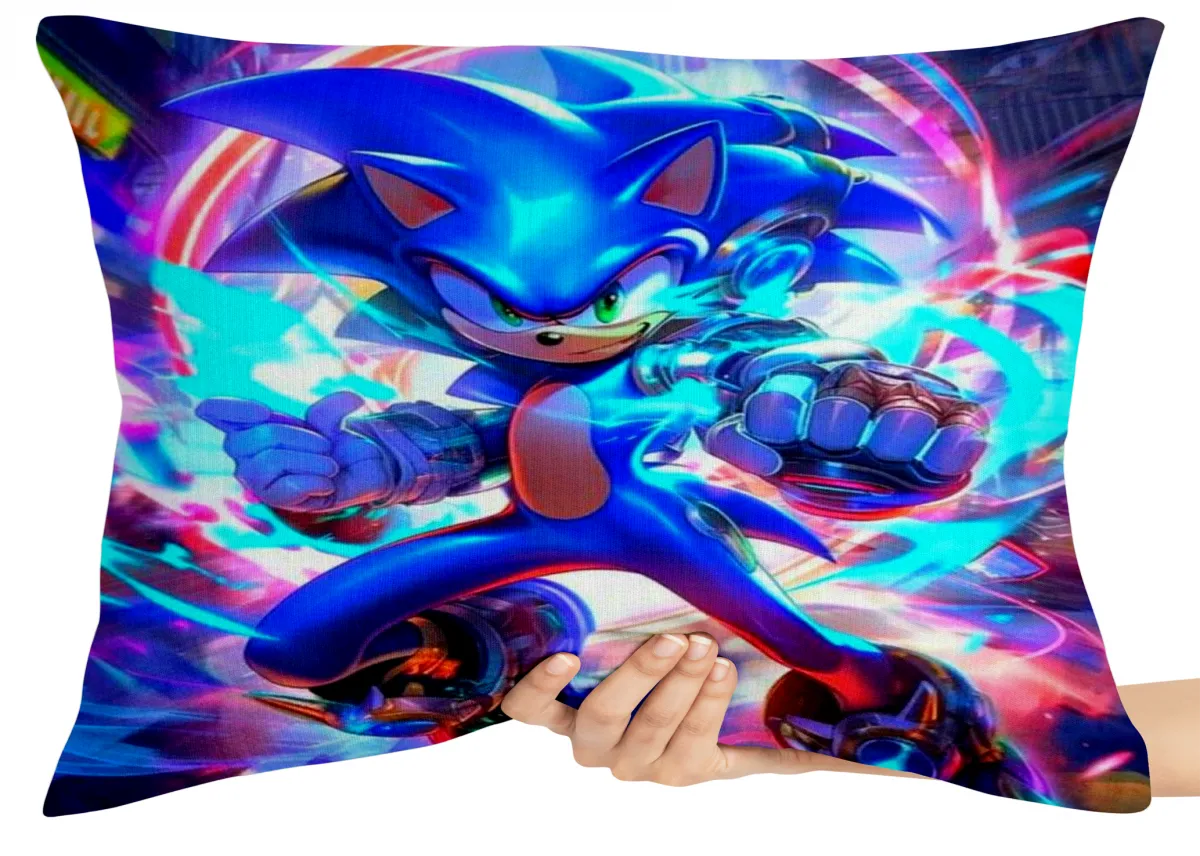 Capa de Almofada ou Travesseiro Sonic Fluorescente