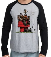 Camiseta manga longa Infantil ou Adulto Guardiões da Galáxia Rocket Groot Snoopy - Foto 2