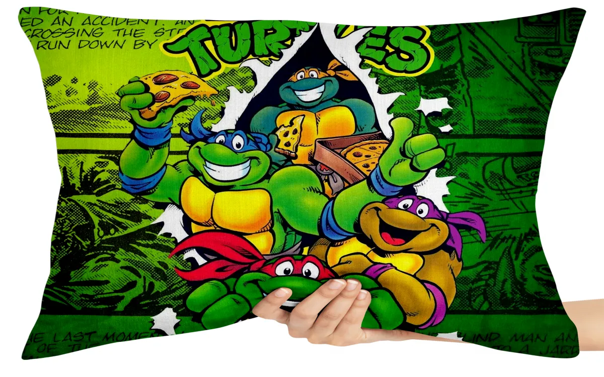 Capa de Almofada ou Travesseiro Tartarugas Ninjas desenho Imagem
