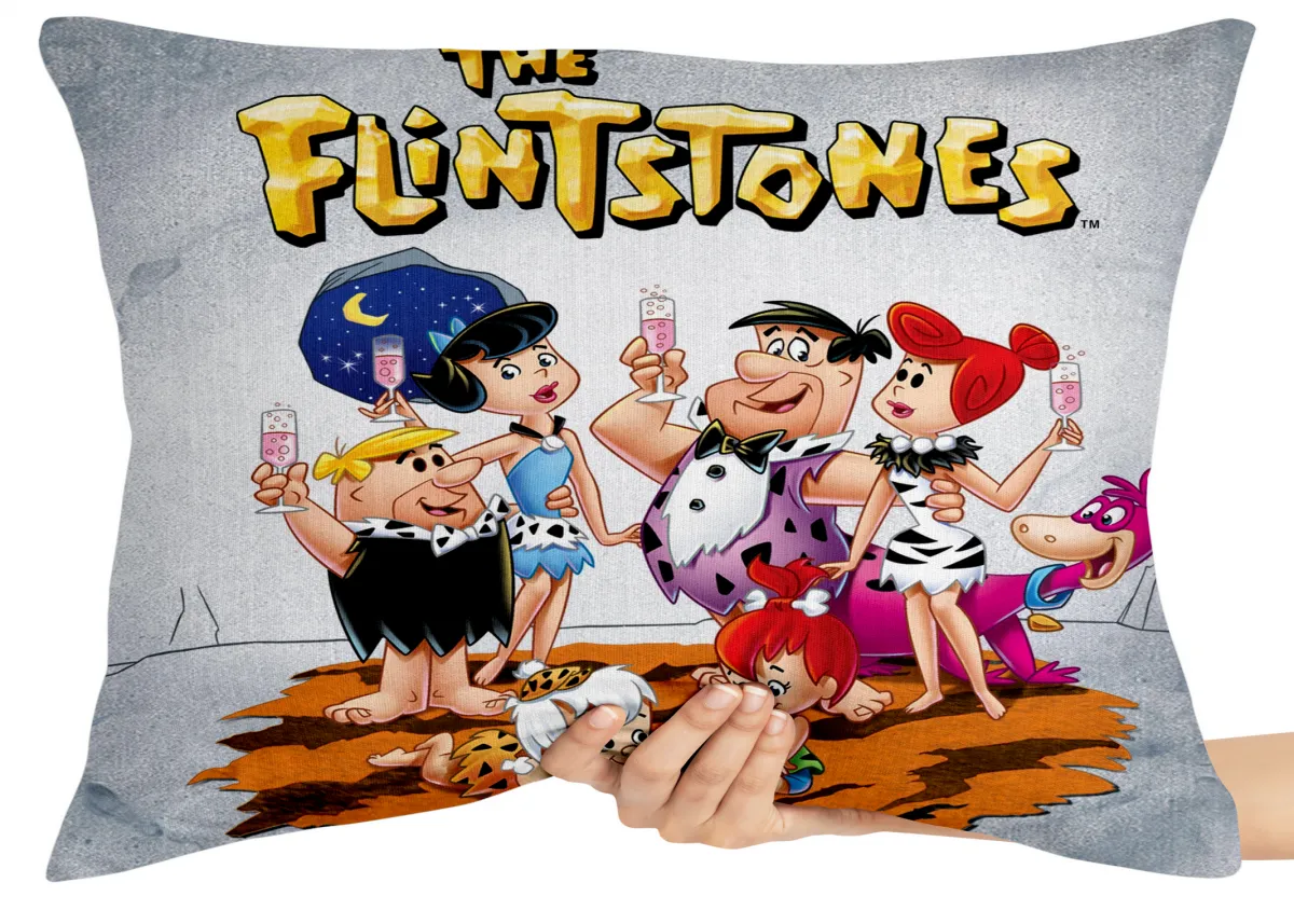 Capa de Almofada ou Travesseiro The Flinstones brindando flintstones