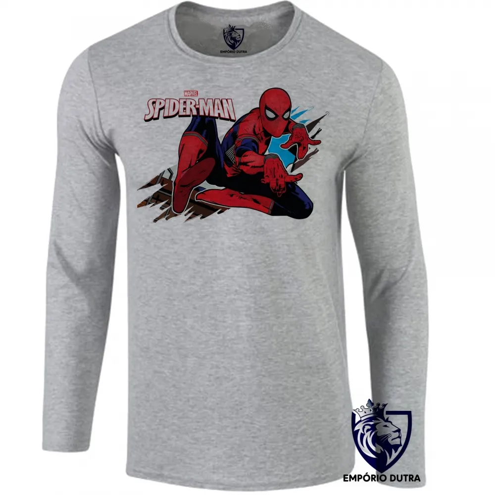 Camiseta manga longa Infantil ou Adulto Homem Aranha mãos spider man Imagem