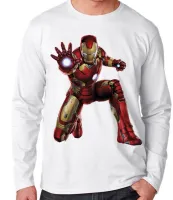 Camiseta manga longa Infantil ou Adulto homem de ferro iron man marvel - Foto 3